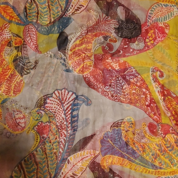 Multicolor Patterned Paisley Infinity Scarf - Picture 2 of 2